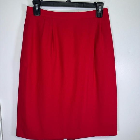 VINTAGE NWT Kasper Red Double-Breasted Blazer and Skirt Set - Picture 12 of 16